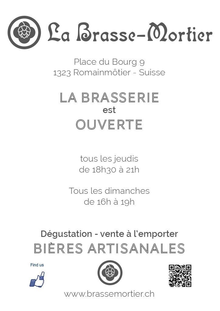 Horaire 2019 de la Brasserie Brassemortier